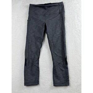 Lululemon Yoga Crop Leggings Athletic Workout Black Gray Size‎ 6